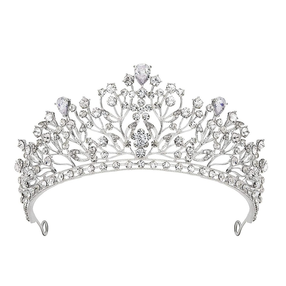 Silver tiara crown princess accessories hair jewelry